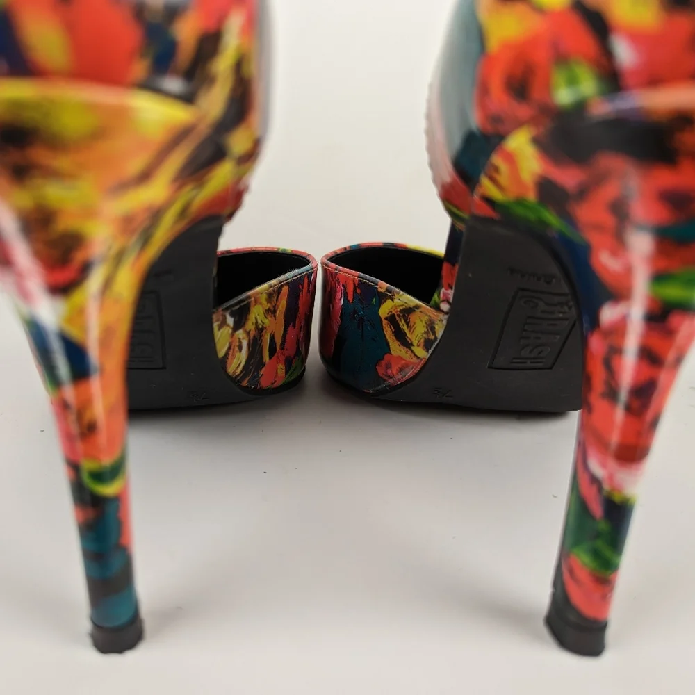 Brash Multicolor Floral Stiletto Pumps Pointed Toe Women’s 7.5 - Picture 5 of 7